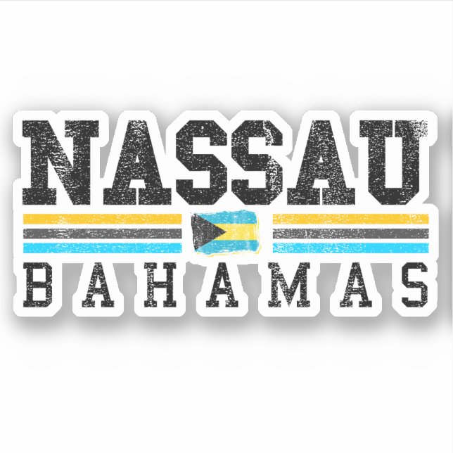 Sticker Vacances Nassau Bahamas Drapeau croisière (Devant)