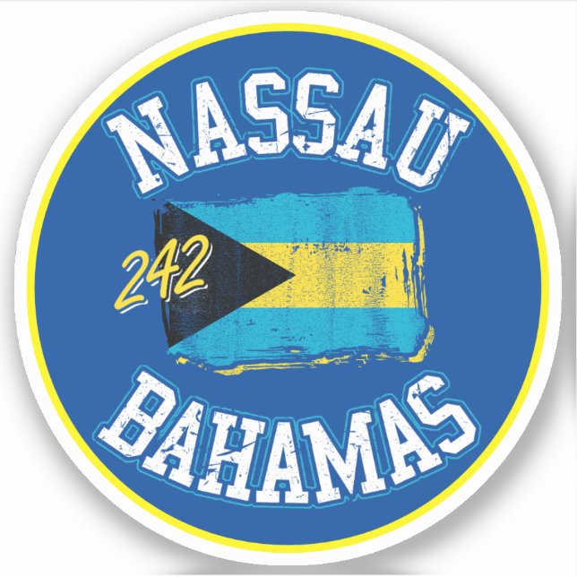 Sticker Vacances Nassau Bahamas Drapeau croisière (Devant)