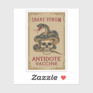 Sticker Vaccin antidote contre le serpent d'Halloween Veno