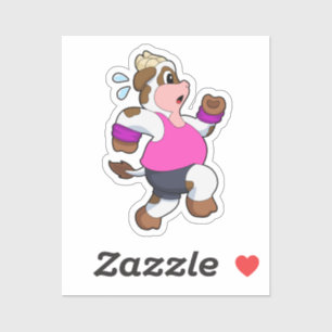 Sticker Vache à la course