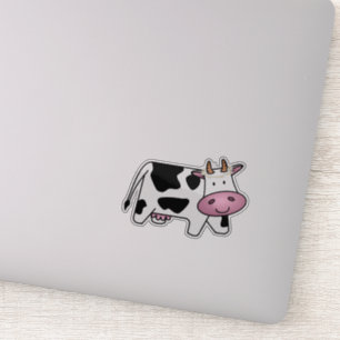 Sticker Vache debout avec des marguerites