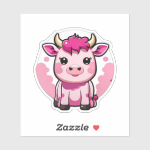 Sticker Vache rose de Cute Kawaii