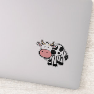 Sticker Vache souriante avec marguerites