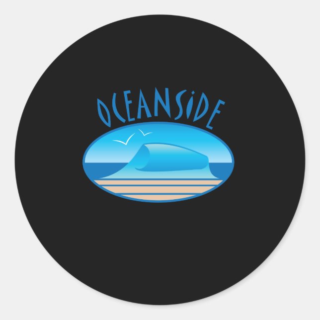 Sticker Vague De Plage Oceanside (Devant)
