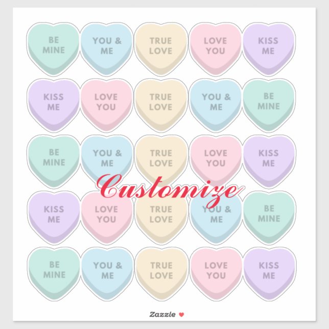 Sticker Valentine Candy Hearts Thunder_Cove (Feuille)