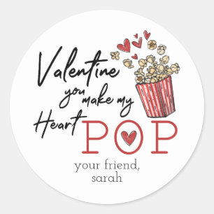 Sticker Valentine Doodle Popcorn