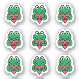 Sticker Valentine Frog amour