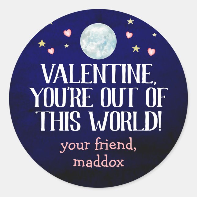 Sticker Valentine hors du monde (Devant)