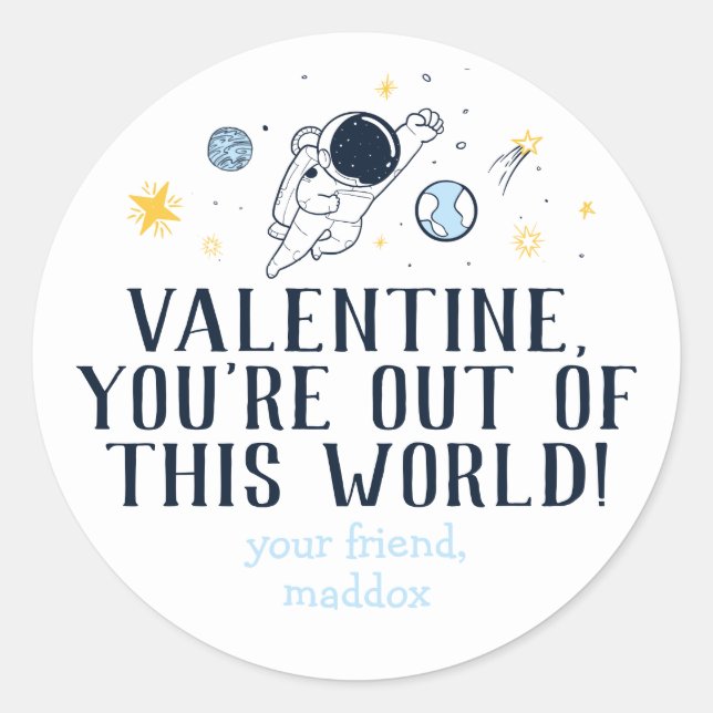 Sticker Valentine hors du monde (Devant)