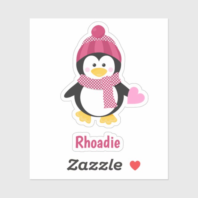 Sticker Valentine Penguin (Feuille)