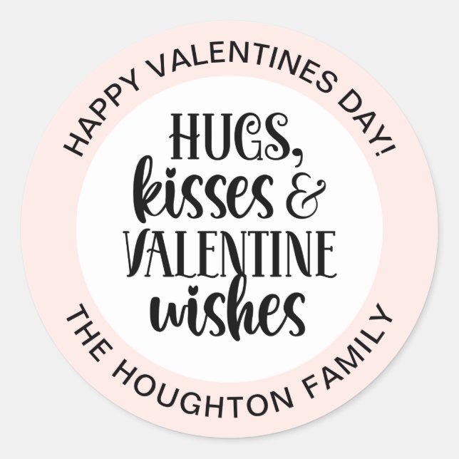 Sticker Valentine pour les baisers roses personnal (Devant)