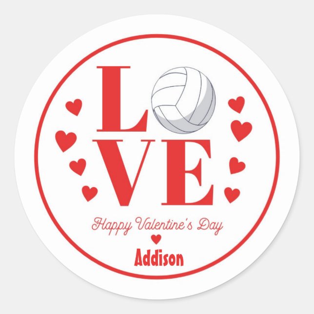 Sticker Valentine Volleyball, LOVE Volleyball (Devant)