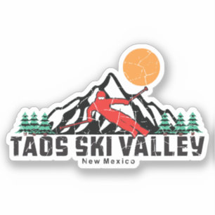 Sticker Vallée de ski de Retro Taos