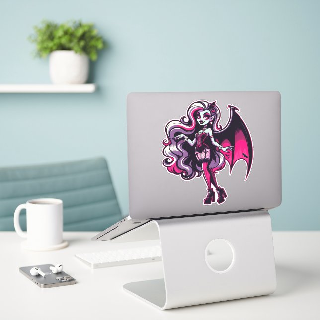 Sticker Vampire Ghoul (Ordinateur portable sur le bureau)