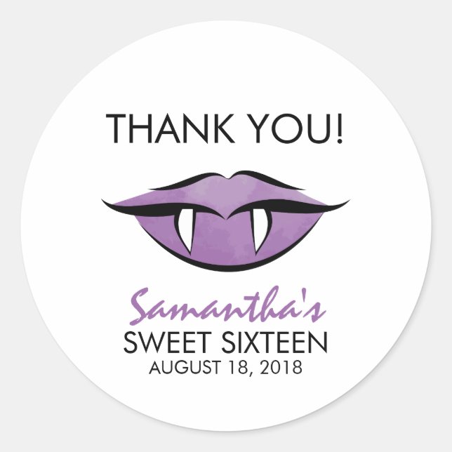 Sticker Vampire Lips Goth Merci Sweet sixteen (Devant)