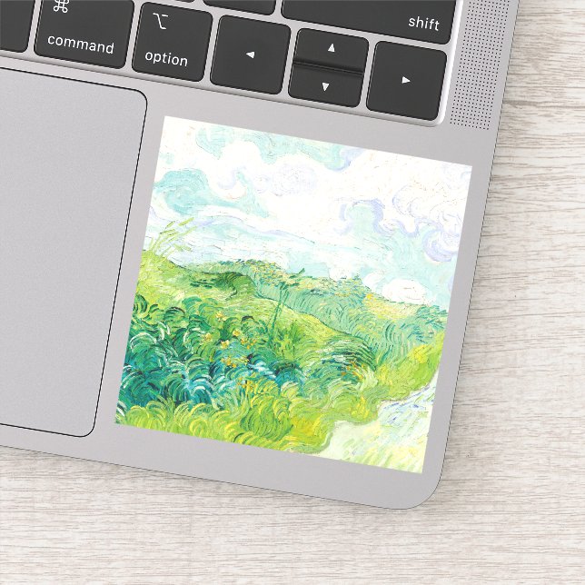 Sticker Van Gogh. Green Blé Fields Auvers. Impressionnisme (Détail)