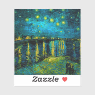 Sticker Van Gogh Nuit étoilée sur le Rhône