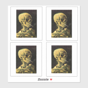 Sticker Van Gogh, Squelette avec cigarette