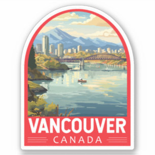 Sticker Vancouver Canada Travel Art Vintage