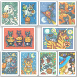 STICKER VARIÉTÉ ÉVALUÉE HALLOWEEN HAPPY CUTE FUNNY WHIMSY