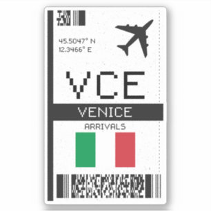 Sticker VCE Venice Boarding Pass - Italie Travel
