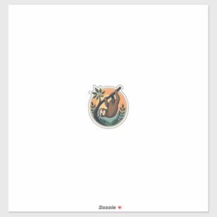 Sticker Vecteur de paresseux vintage Badge rétro faune 2