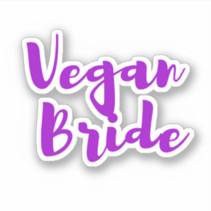 Sticker Vegan Bride Mariage Fête des mariées violet blanc
