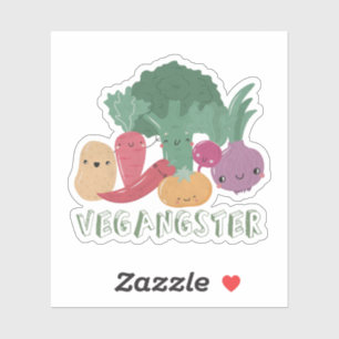 Sticker Vegan Pun : Vegangster