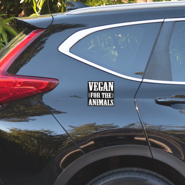 Sticker Végétan pour les animaux Noir et Blanc (Dos de voiture)