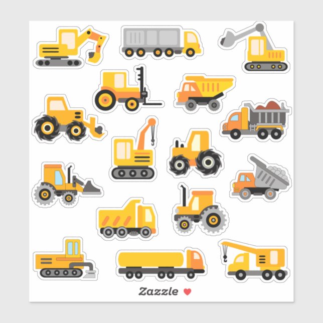 Sticker Véhicules de construction pour enfants (Feuille)