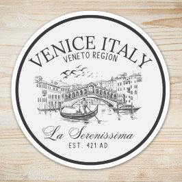 Sticker Venice Italy Vintage Old Landscape