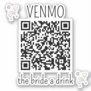Sticker VENMO la mariée une boisson QR Code Bachelorette P