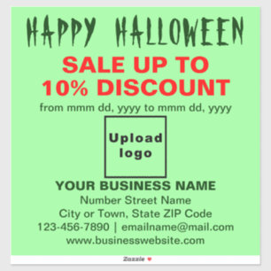 Sticker Vente commerciale d'Halloween sur vinyle vert clai