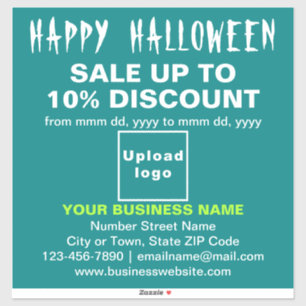 Sticker Vente d'Halloween d'affaires sur le Vinyl vert Tur