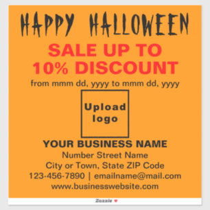 Sticker Vente d'Halloween d'affaires sur orange Vinyl coul