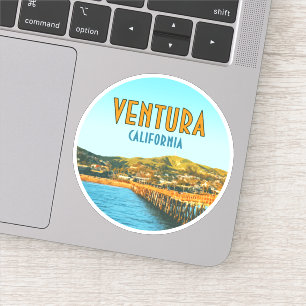 Sticker Ventura Pier Beach Californie Vintage