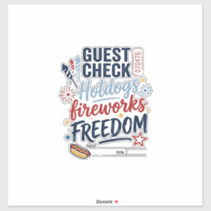 Sticker Vérification des invités patriotiques Feux d'artif