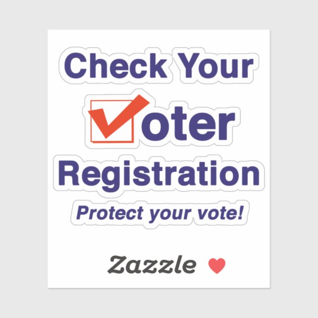Sticker Vérifiez vos élections d'inscription électorale 20 (Feuille)