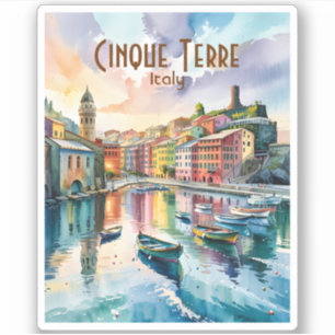 Sticker Vernazza Cinque Terre Italie Aquarelle Colorée