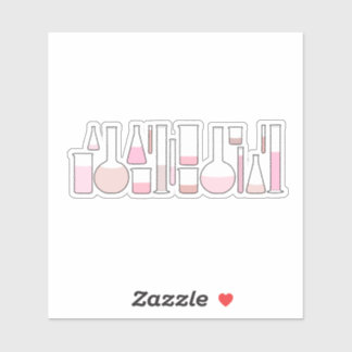 Sticker Verre de laboratoire rose