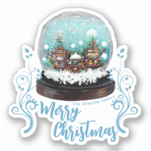 Sticker Verre Snowball Village d'hiver Foliing Noël