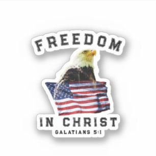 Sticker Verset biblique patriotique Liberté en Christ Viny