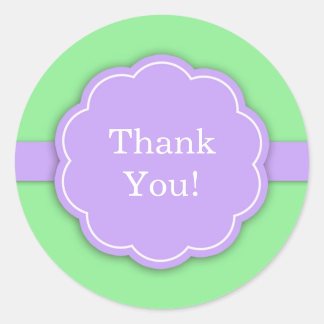Sticker vert Baby shower Merci (Devant)