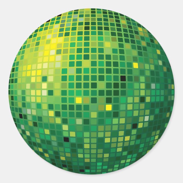 Sticker vert Boule Disco (Devant)
