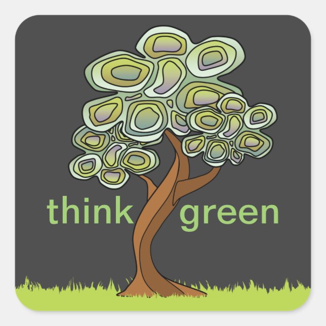Sticker vert Eco Tree Think (Devant)