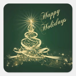 Sticker vert, Gold Lighting Arbre Joyeux Vacances