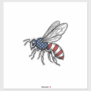 Sticker Vêtement graphique vectoriel abeille patriotique v