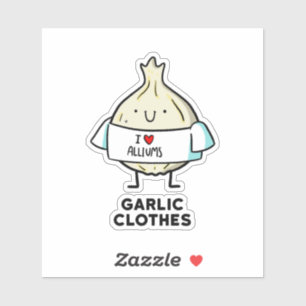 Sticker Vêtements Ail Cute Allium Pun Die-Cut