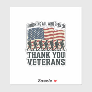 Sticker Vêtements de drapeau militaire patriotique Merci a
