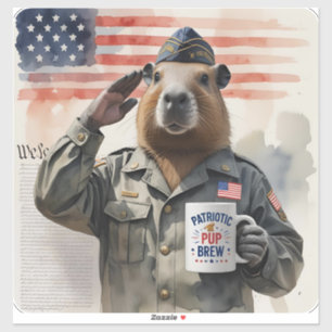 Sticker Veteranen-Capybara